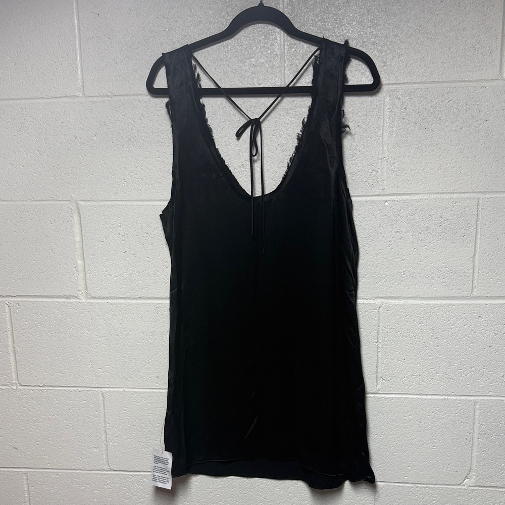 Topshop Black Frayed Edge Blouse - Picture 9 of 10